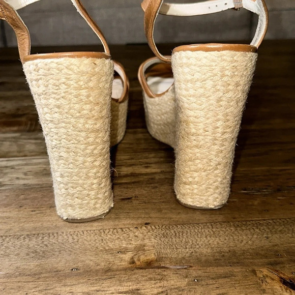 Michael Kors MK Espadrilles Wedge Sandals Shoes 10M Brown - Picture 9 of 12